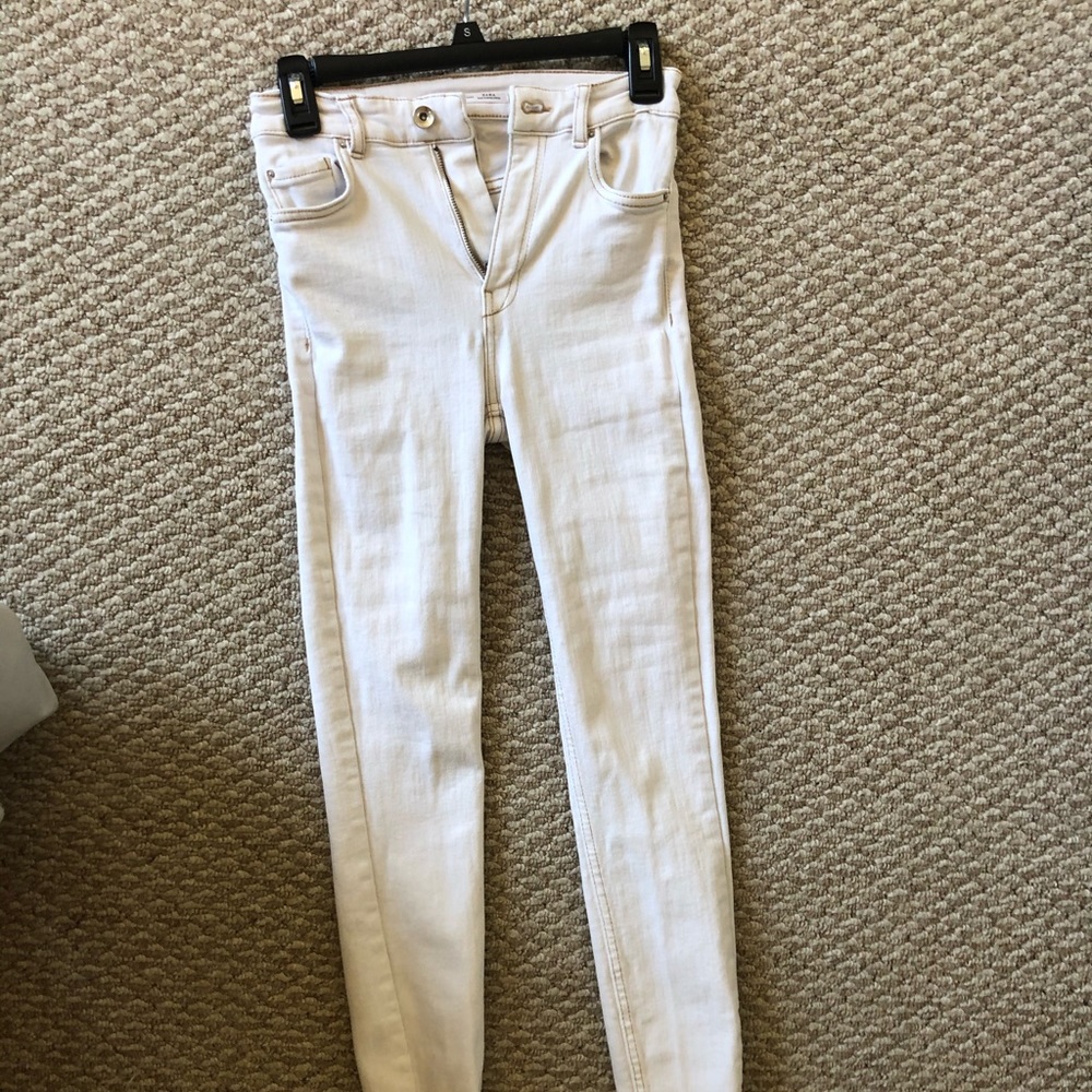 White High Waisted Skinny Jeans